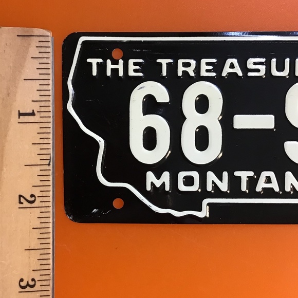 Vintage 1953 License Plate Montana State Bicycle Metal Mini Collectors - Picture 4 of 10
